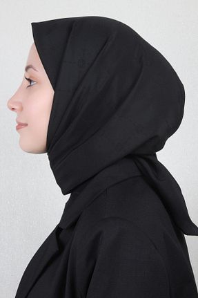 روسری قهوه ای کرپ ساتن ابریشم Aker - کد 808130837