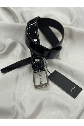 کمربند مشکی مردانه چرم خالص Sarar - کد 864793669