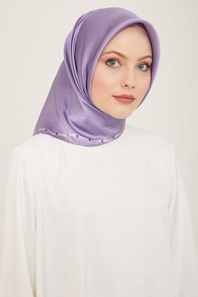 روسری زرشکی کرپ ساتن ابریشم Armine - کد 807532308
