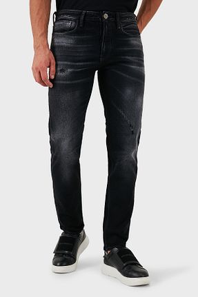 شلوار جین مشکی مردانه پاچه تنگ Emporio Armani - کد 864937006