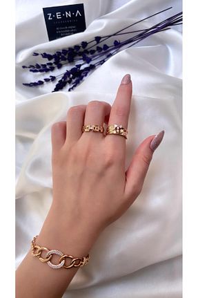 انگشتر استیل (فولاد) صورتی زنانه استیل ضد زنگ ZENA ACCESSORİES - کد 864863161