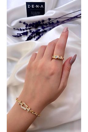 انگشتر استیل (فولاد) صورتی زنانه استیل ضد زنگ ZENA ACCESSORİES - کد 864871862