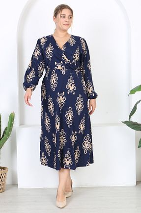 لباس سایز بزرگ سرمه ای زنانه Bürümcük Madwilo - کد 864979471