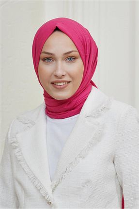 شال صورتی زنانه پنبه پلی استر Loryan - کد 838550819