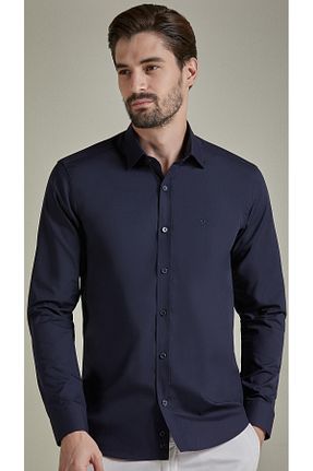 پیراهن سرمه ای مردانه اسلیم فیت BENEZZO - کد 850036772