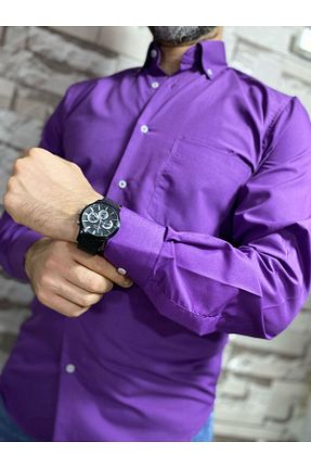 پیراهن بنفش مردانه رگولار BENESSE - کد 303818681