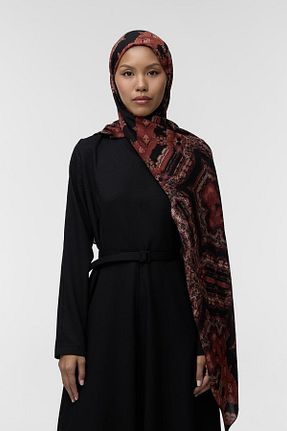 شال قرمز زنانه ویسکون Qef - کد 864957343
