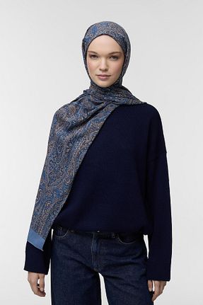 شال آبی زنانه ویسکون Qef - کد 864957337