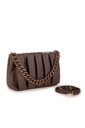 کیف دوشی قهوه ای زنانه چرم مصنوعی Nas Bag - کد 684472630