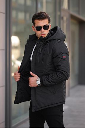 کاپشن مشکی مردانه اسلیم فیت ByTrend - کد 774237327