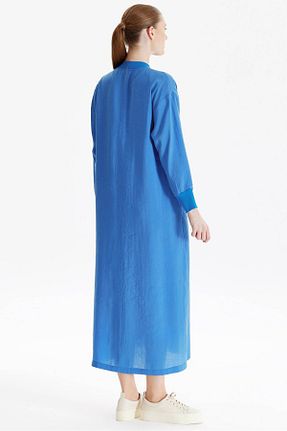 لباس آبی زنانه بافتنی Tığ Triko - کد 857596287