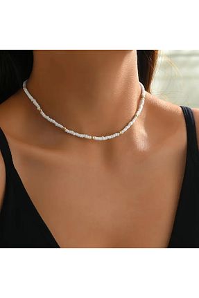 گردنبند جواهر سفید زنانه منجق Lucky Designs - کد 864976601
