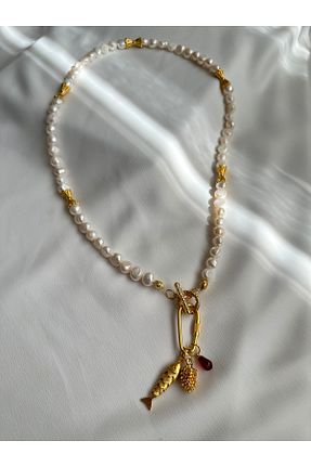 گردنبند مروارید سفید مروارید فرهنگی TU SHINE - کد 864989820