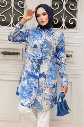 تونیک حجاب سرمه ای زنانه ویسکون Neva Style - کد 840146349