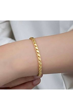 دستبند طلا زرد زنانه 14 عیار Özaydın - کد 864999421