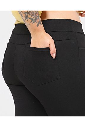 ساق شلواری سایز بزرگ مشکی زنانه بافتنی EGZ BUTİK - کد 865034828