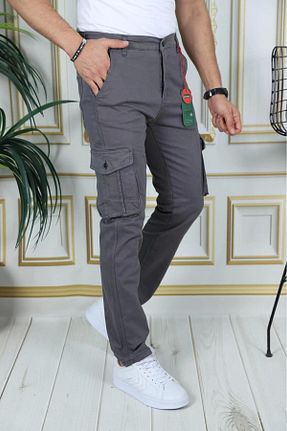 شلوار طوسی مردانه Keten Görünümlü PHANTOM JEANS - کد 855020105