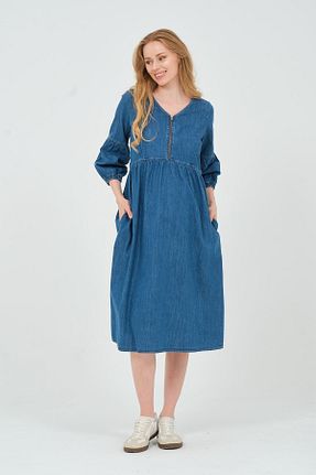 لباس بارداری آبی زنانه بافتنی BUSA - کد 803407416