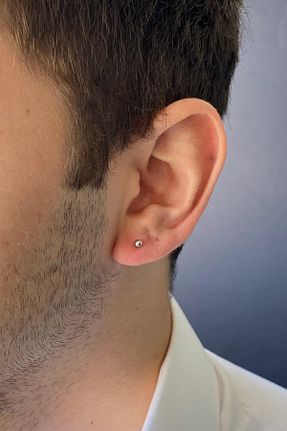 گوشواره طلا طلائی مردانه 14 عیار ZÜMRÜT SARRAF - کد 242763556