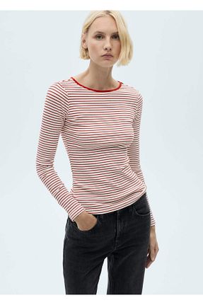 تیشرت قرمز زنانه رگولار MANGO - کد 832592626