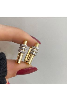 گوشواره جواهر طلائی زیرکن Jerie - کد 826558499