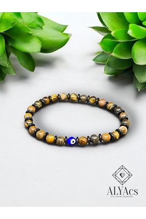 دستبند جواهر قهوه ای زنانه سنگ طبیعی alyacs - کد 865067572