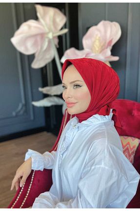 روسری قرمز پنبه ای VALORSCARF - کد 865113823