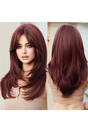 کلاه گیس زرشکی زنانه Fenomen Peruk - کد 865073101