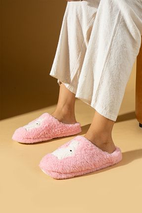 دمپائی خانگی صورتی زنانه مخملی Pembe Potin - کد 865083662