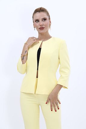 کت زرد زنانه Blazer ÖNDER ÖZSOY - کد 145003187