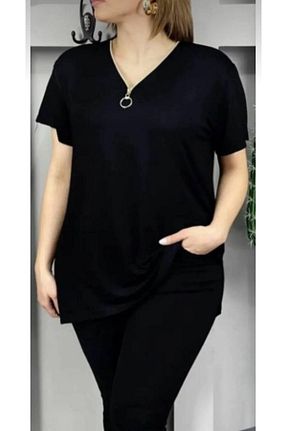 بلوز سایز بزرگ مشکی زنانه سایز بزرگ garajmood - کد 829422682