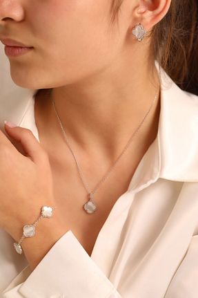 ست نقره طوسی زنانه کریستال ADA LİFE GÜMÜŞ - کد 794336389