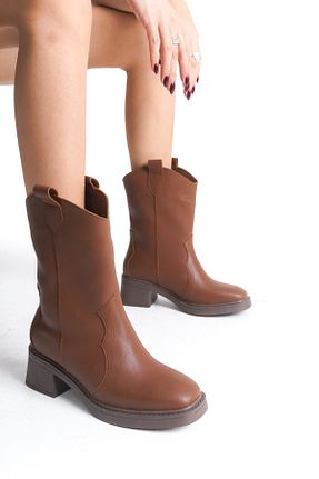 بوت / نیم بوت قهوه ای زنانه چرم مصنوعی Entella Store - کد 858443546
