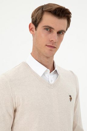 پلیور بژ مردانه ساده U.S. Polo Assn. - کد 865160070