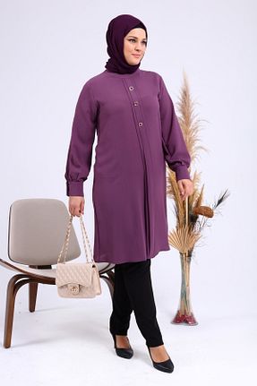 تونیک حجاب بنفش زنانه مخلوط ویسکون Ferace - کد 516994190