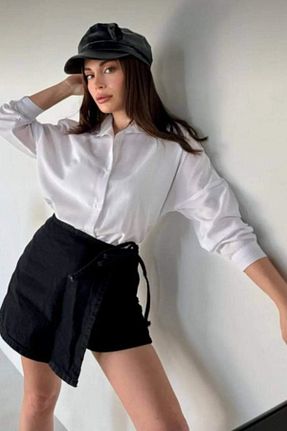 پیراهن سفید زنانه رگولار atlı bayan giyim - کد 865164314