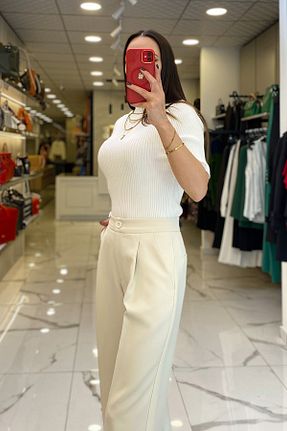 بلوز سفید زنانه ساده Vosse - کد 865162872