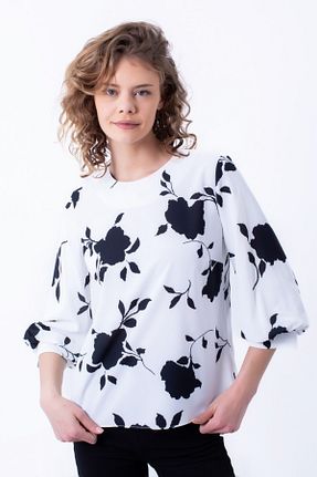 بلوز سفید زنانه چاپی Cliche - کد 865173943
