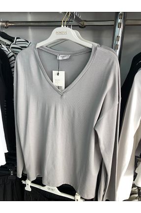 بلوز طوسی زنانه ساده BUSEM - کد 865172641