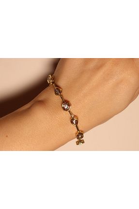 دستبند جواهر طلائی زنانه زیرکن Pao Rosa - کد 865172294
