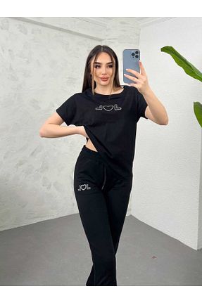ست گرمکن مشکی زنانه پاچه کش دار Koza Butik - کد 865176107