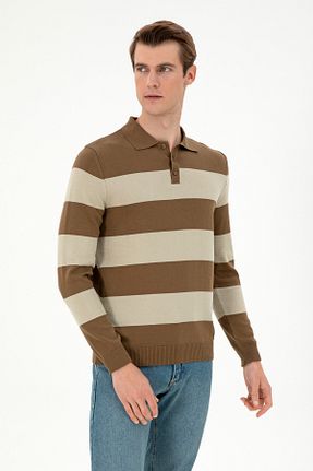 پلیور خاکی مردانه ساده U.S. Polo Assn. - کد 865195937