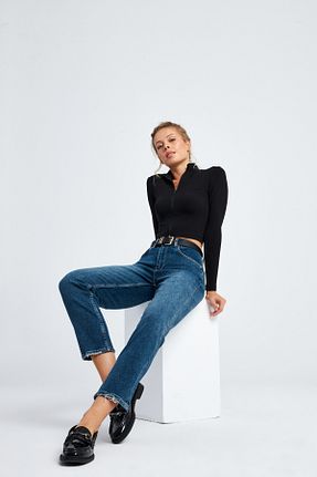 شلوار جین آبی زنانه رگولار cracpot - کد 866943536