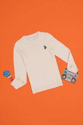 پلیور بژ بچه گانه ساده U.S. Polo Assn. - کد 865184402