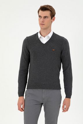 پلیور طوسی مردانه ساده U.S. Polo Assn. - کد 865196525