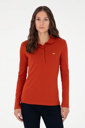 سوئیشرت نارنجی زنانه ساده U.S. Polo Assn. - کد 865197416