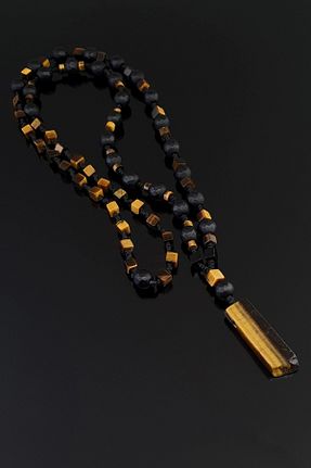 گردنبند جواهر قهوه ای زنانه سنگ طبیعی Seven Art Jewelry - کد 865200293