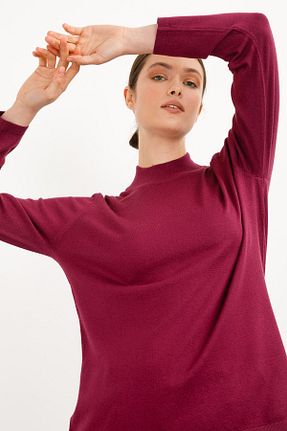 بلوز بنفش زنانه ساده Desen Triko - کد 100102507