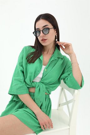 ست بالاتنه و پائین تنه سبز زنانه پلی استر BİGWOS - کد 865198620