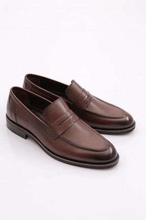 کفش کلاسیک قهوه ای مردانه چرم خالص Dgn - کد 865229500